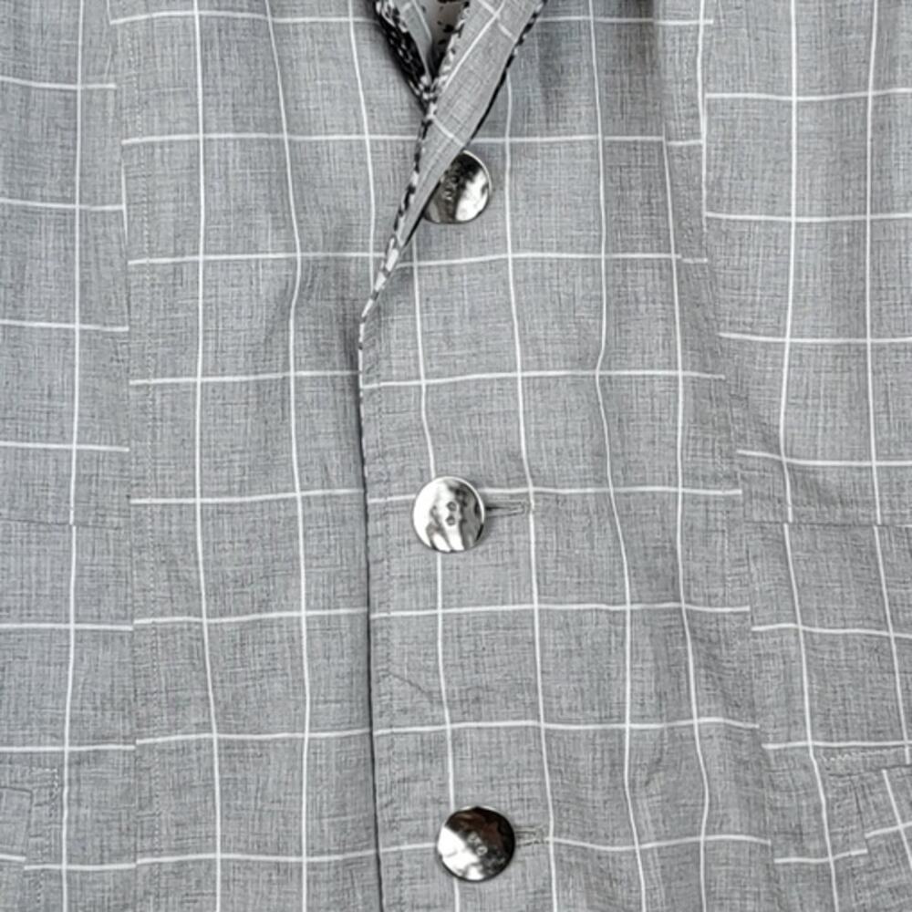 Snakeskin Print Reversible with Gray Windowpane Plaid Weather Resistant Jacket - Picture 5 of 6